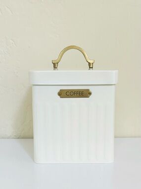 Hearth & Hand with Magnolia Metal Coffee Tin Cream and Antique Gold